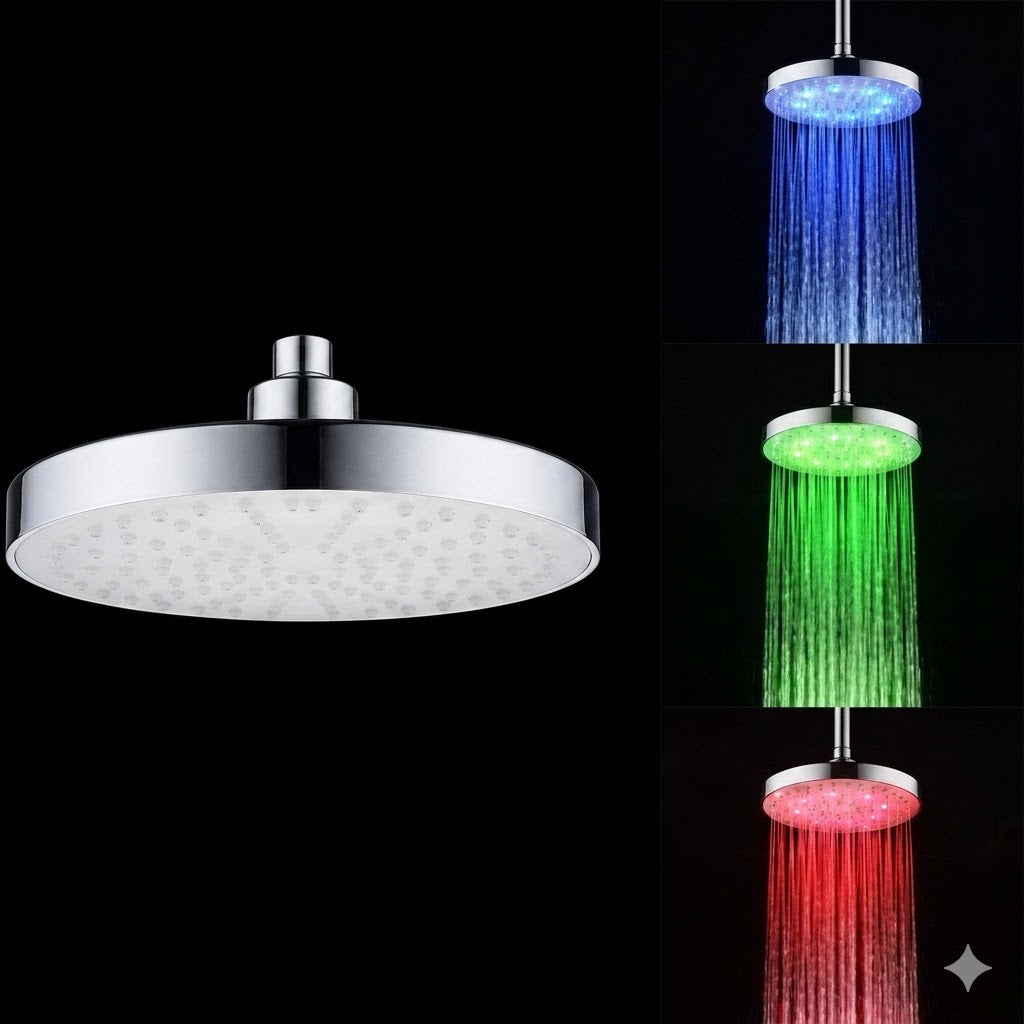 Cabezal de ducha luminoso que cambia de color