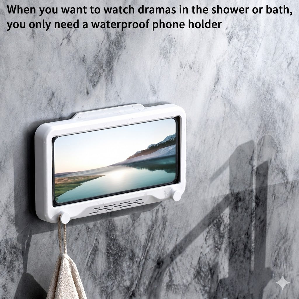 Waterproof Shower Phone Holder with Anti-Fog Touch Screen